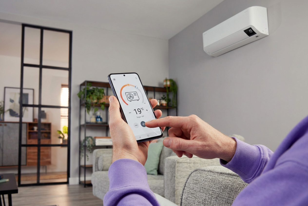 Soojuspumba juhtimine telefonist